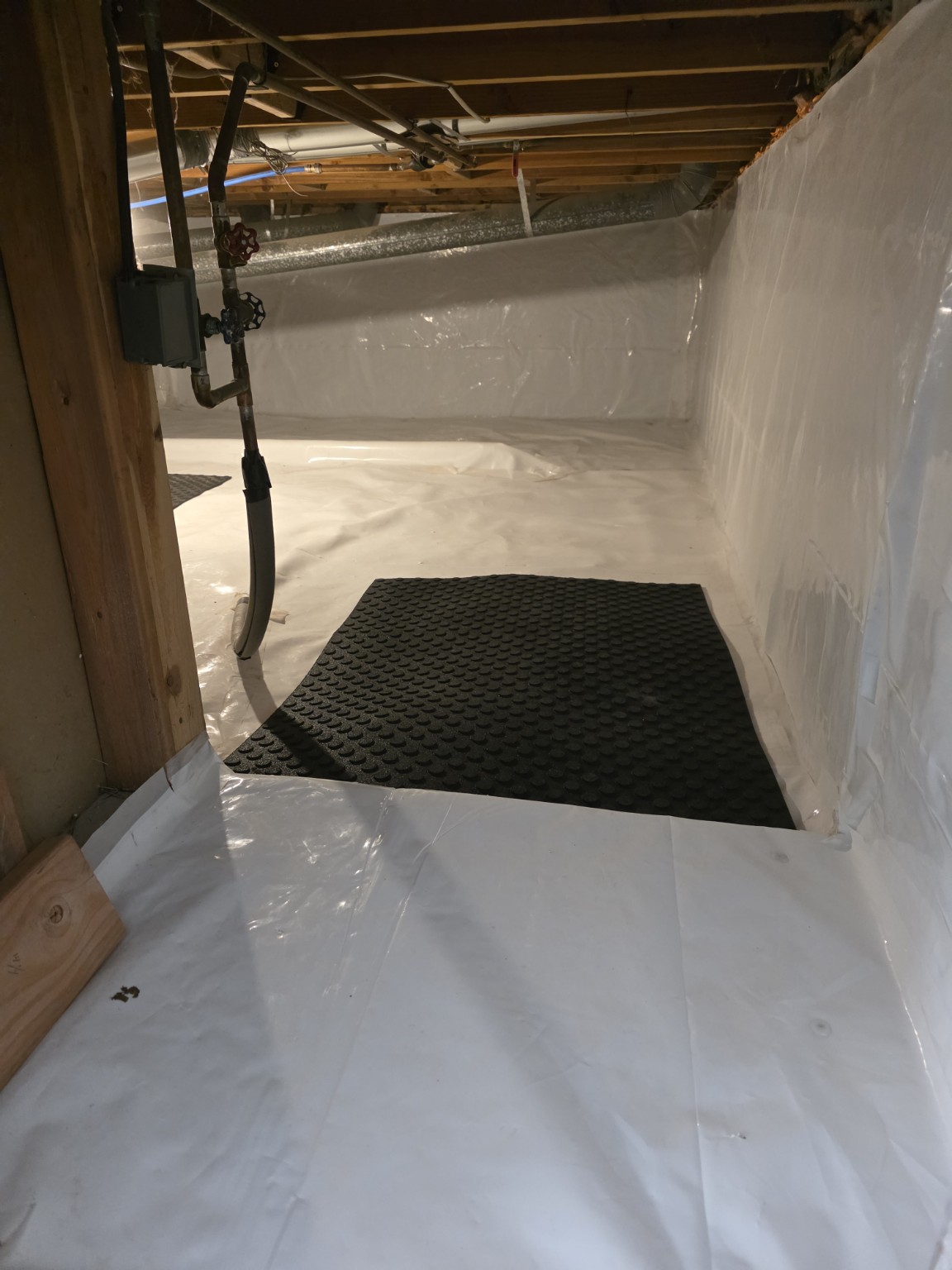 Completed crawl-space encapsulation