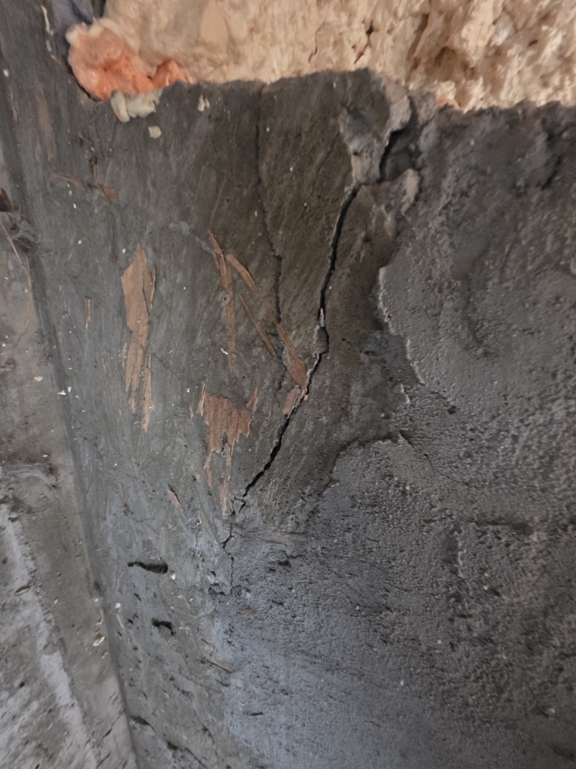 Foundation damage documented before repair