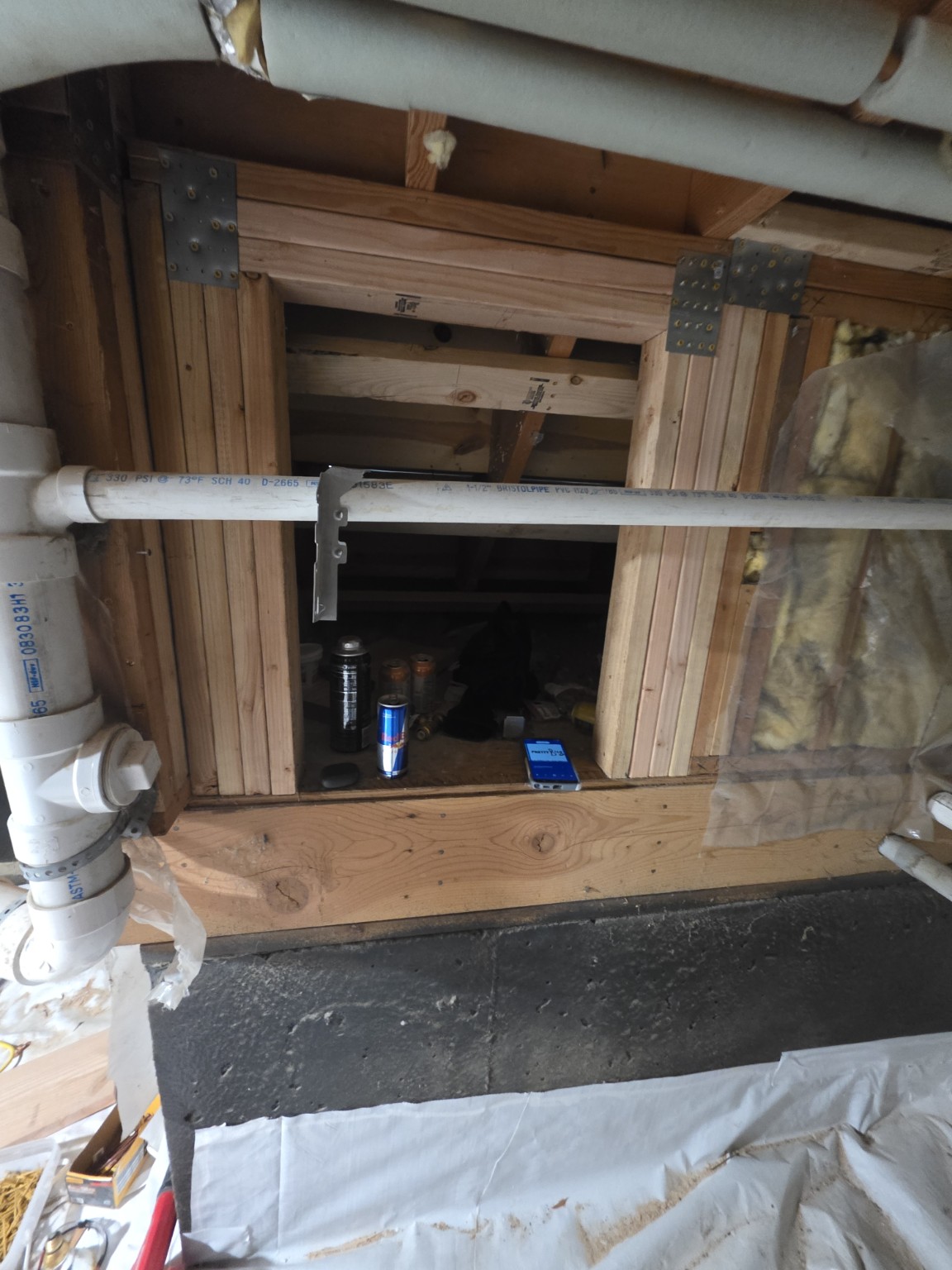 Structural opening rebuilt with reinforced framing